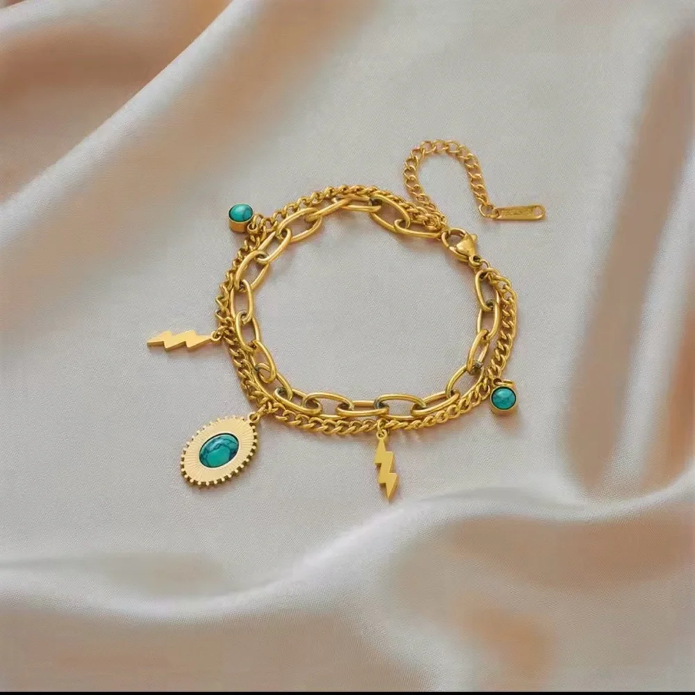 18k gold plated stainless steel bracelet - Picture 3 of 4